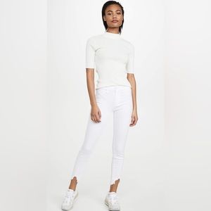 7 For All Mankind Mid Rise Skinny Jean Wave Hem White Size 29 Summer Vacation